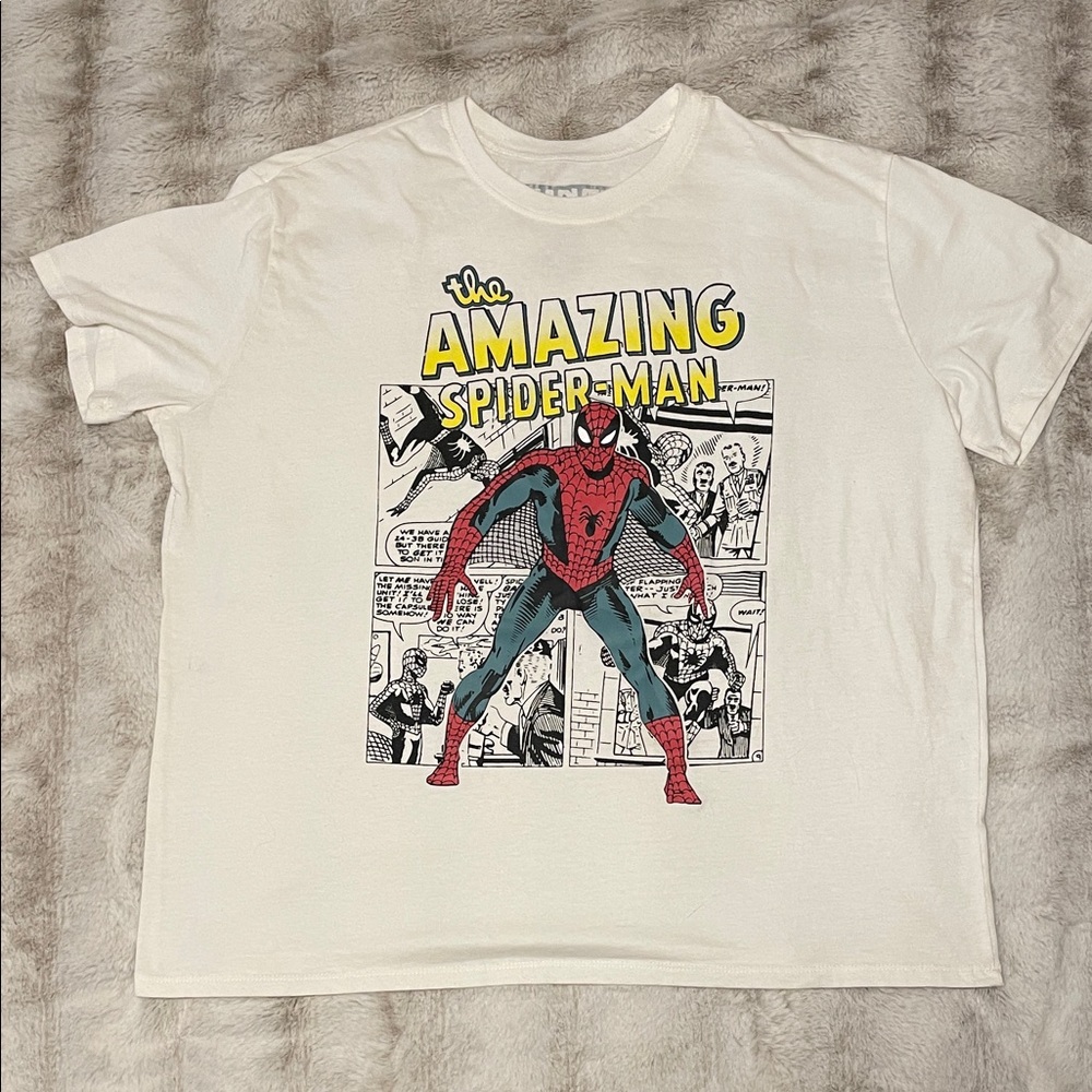 Marvel Logo T-Shirt in Gray and White